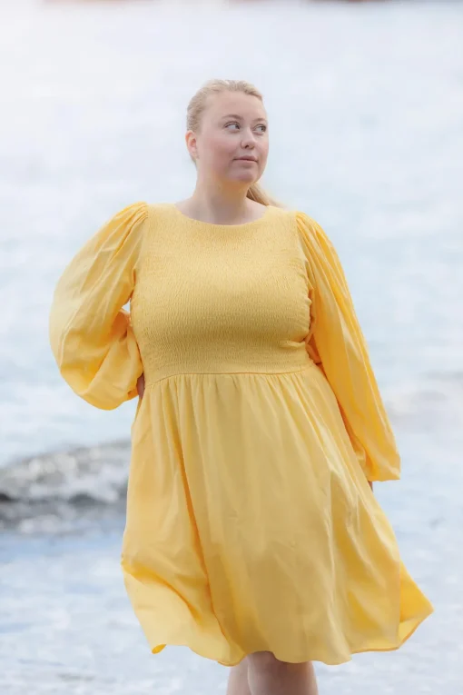 Anna Solid kjole - Banana Cream