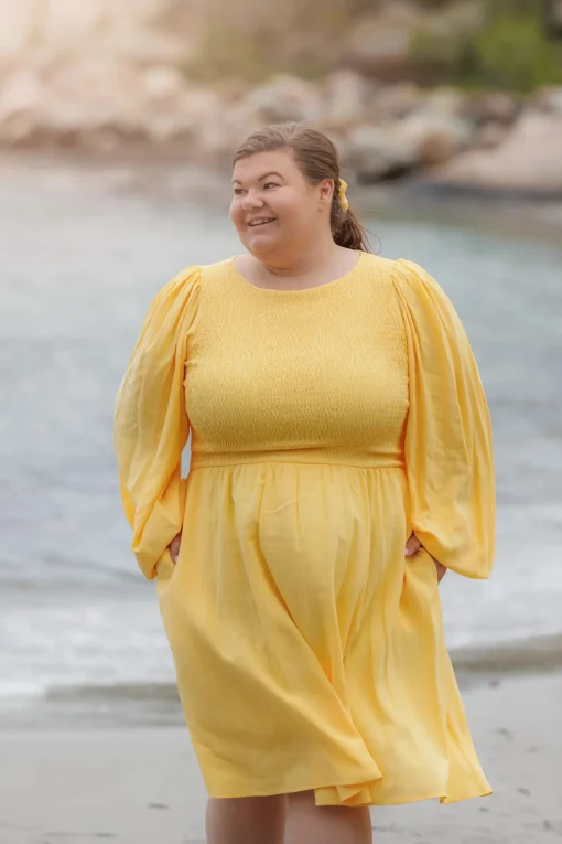 Anna Solid kjole - Banana Cream