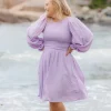 Anna Solid kjole - Lavendula