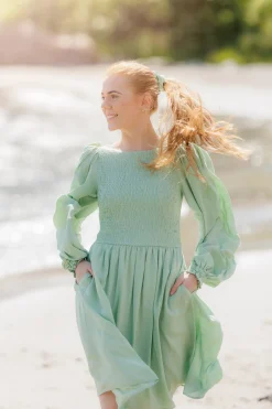 Anna Solid kjole - Smoke Green