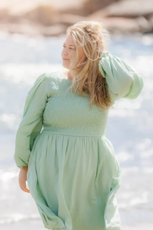 Anna Solid kjole - Smoke Green