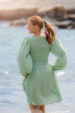 Anna Solid kjole - Smoke Green