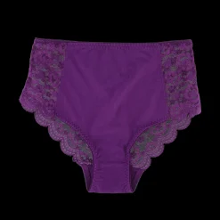 Anne Mid Waist truse - Mørk lilla