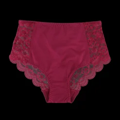 Anne Mid Waist truse - Mørk rød