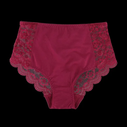 Anne Mid Waist truse - Mørk rød