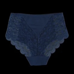 Anne Mid Waist truse - Mørk blå