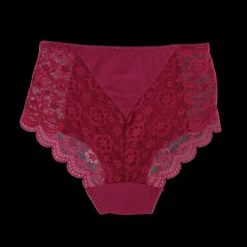 Anne Mid Waist truse - Mørk rød