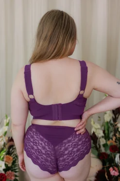 Anne Mid Waist truse - Mørk lilla