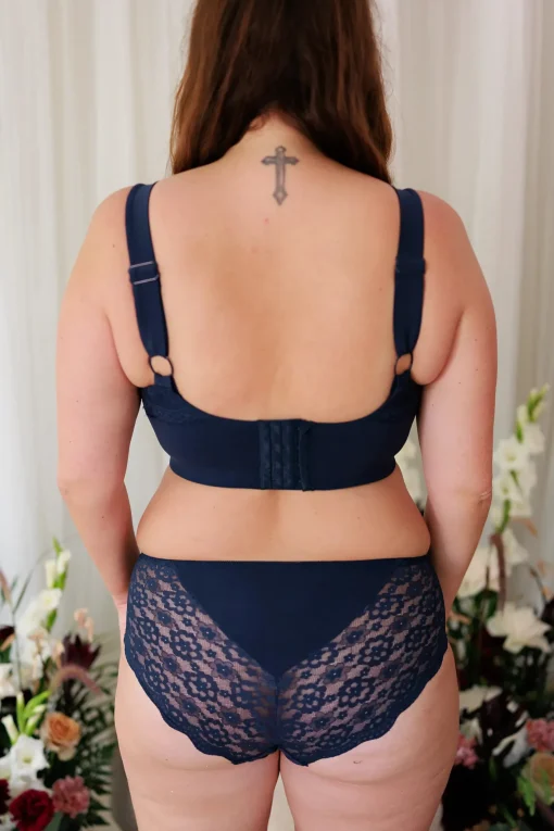 Anne Mid Waist truse - Mørk blå
