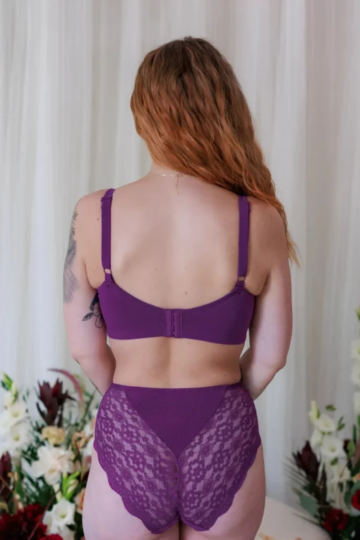 Anne Mid Waist truse - Mørk lilla