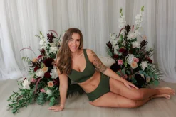 Anne Mid Waist truse - Mørk grønn