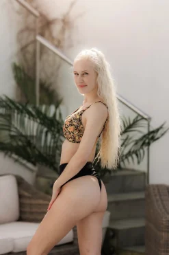 Bali bikinitopp - Svart - Flowerpower