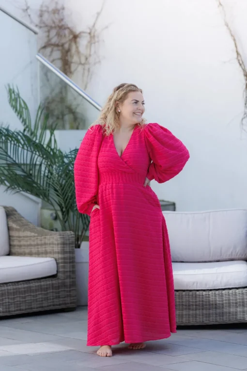 Belle Dots Maxikjole - Pink Peacock