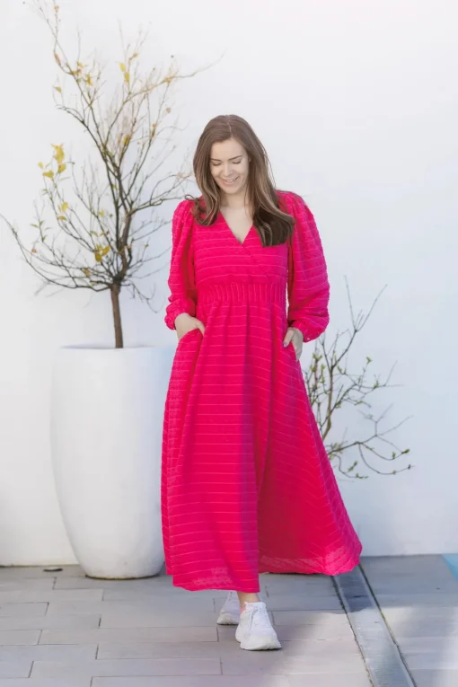 Belle Dots Maxikjole - Pink Peacock