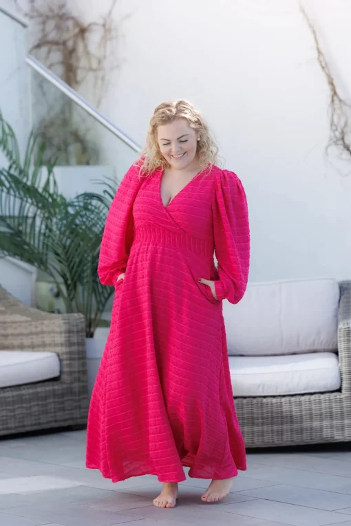Belle Dots Maxikjole - Pink Peacock