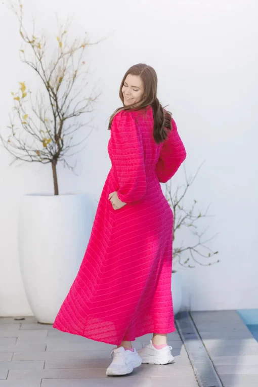 Belle Dots Maxikjole - Pink Peacock