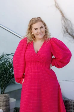 Belle Dots Maxikjole - Pink Peacock