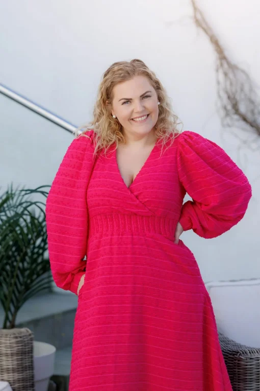 Belle Dots Maxikjole - Pink Peacock