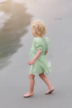 Belle Flower Barnekjole - Smoke Green