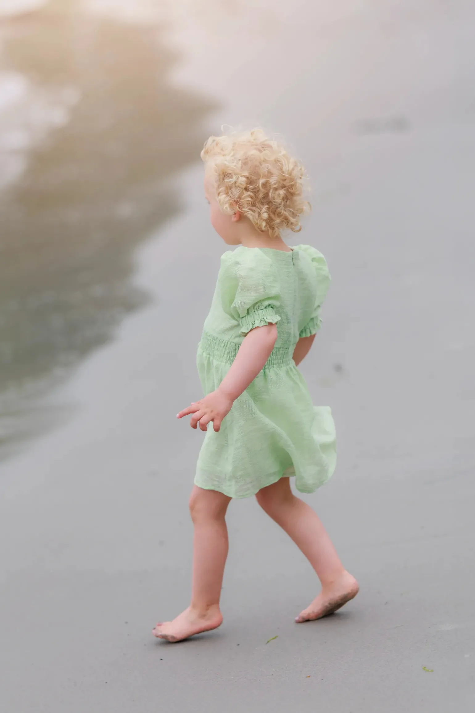 Belle Flower Barnekjole - Smoke Green