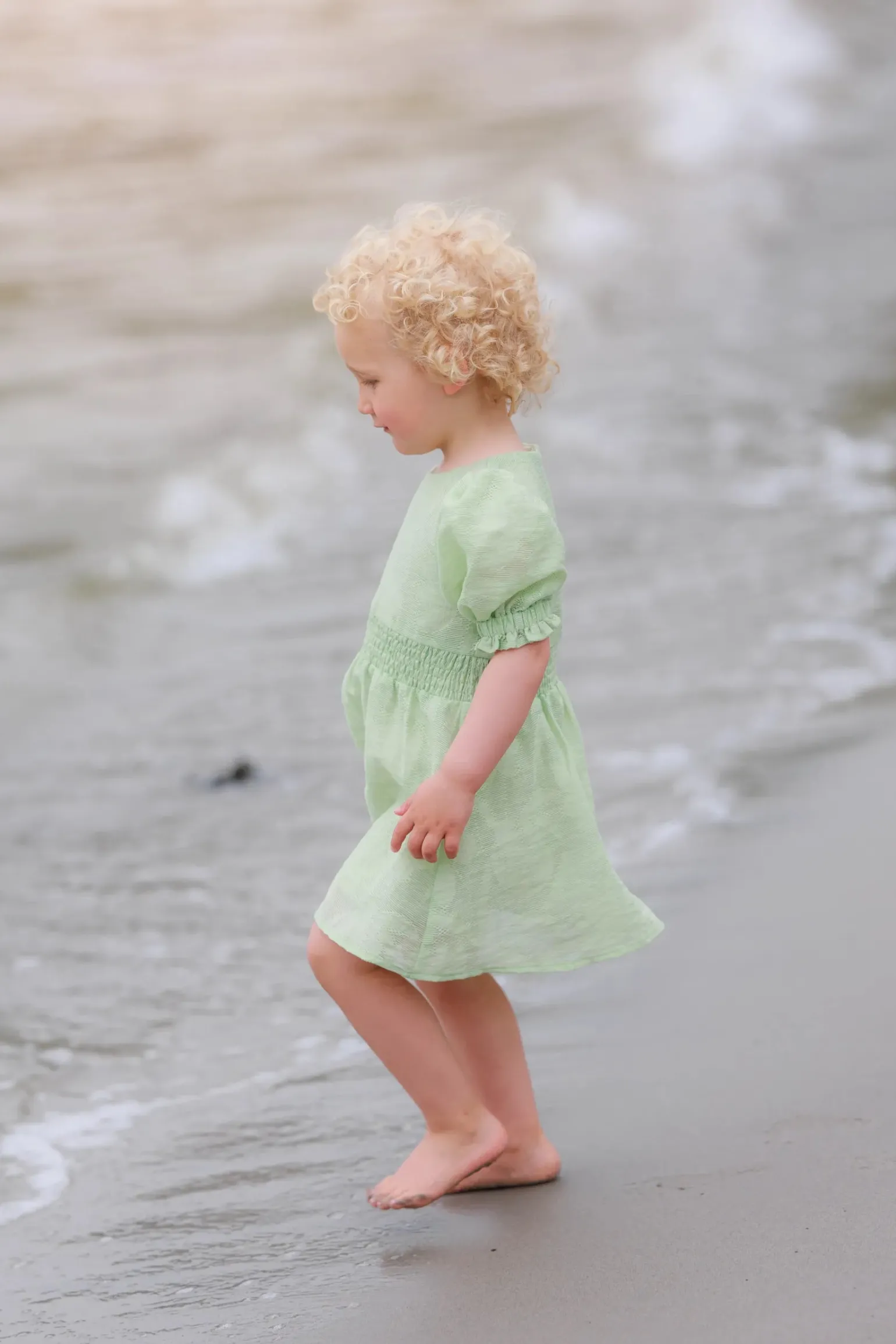 Belle Flower Barnekjole - Smoke Green