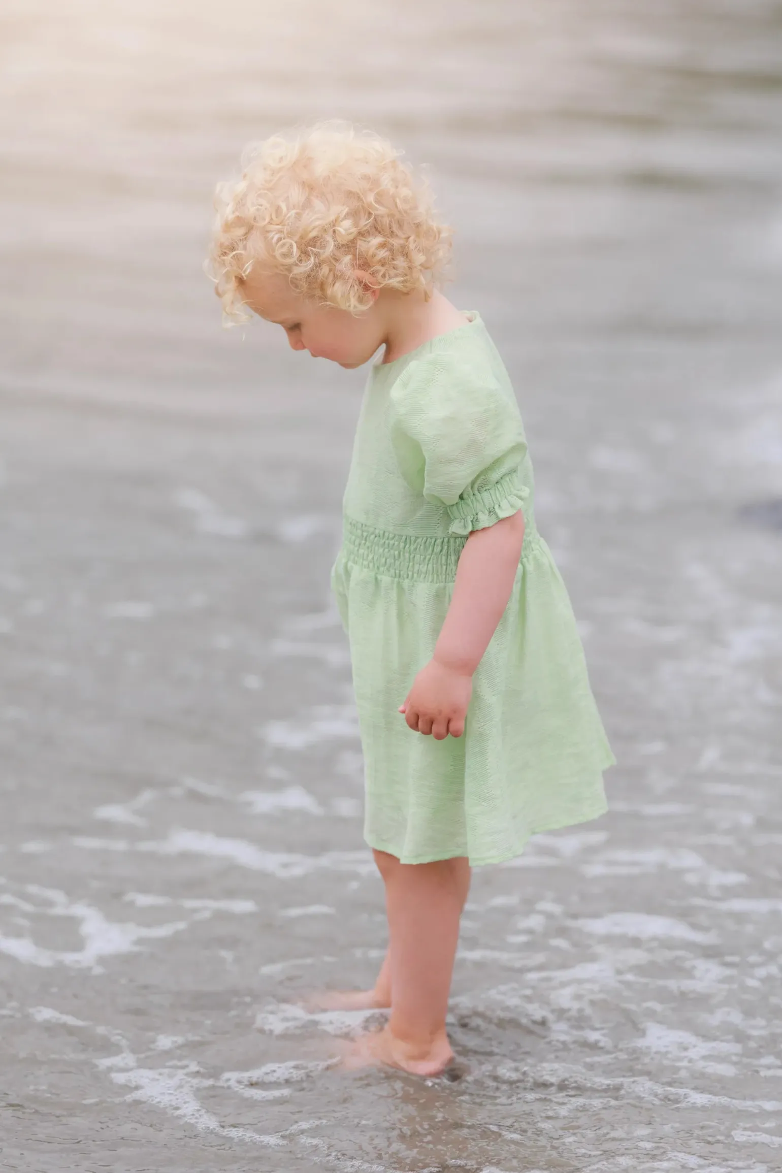 Belle Flower Barnekjole - Smoke Green