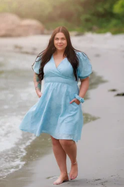 Belle Flower Kjole - Airy Blue