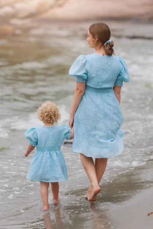 Belle Flower Kjole - Airy Blue