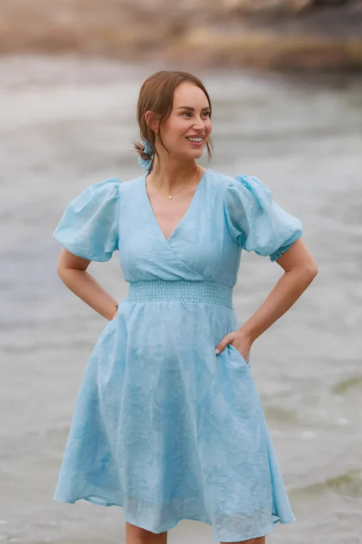 Belle Flower Kjole - Airy Blue