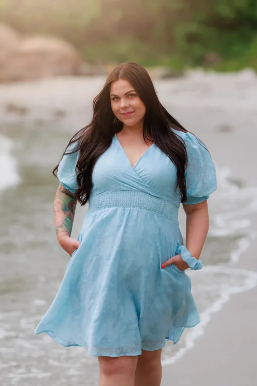 Belle Flower Kjole - Airy Blue