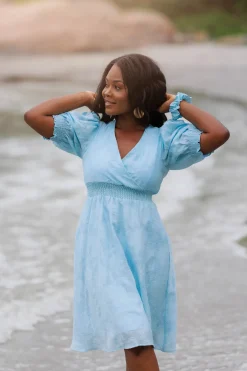 Belle Flower Kjole - Airy Blue