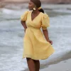 Belle Flower Kjole - Banana Cream