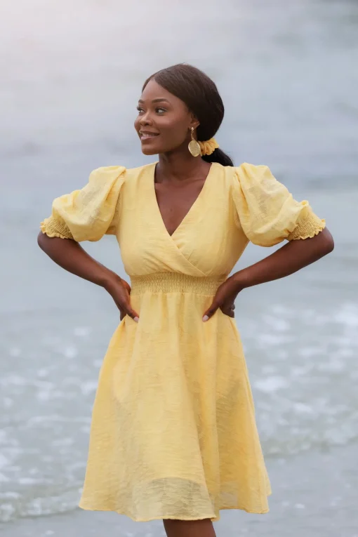 Belle Flower Kjole - Banana Cream