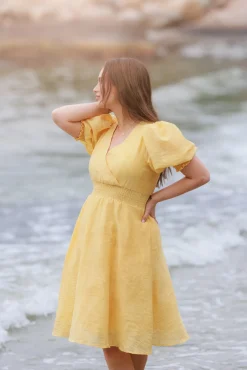 Belle Flower Kjole - Banana Cream