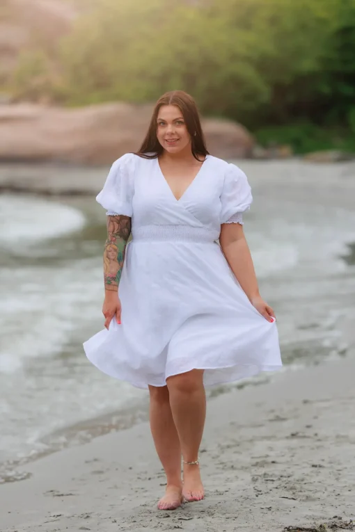 Belle Flower Kjole - Bright White