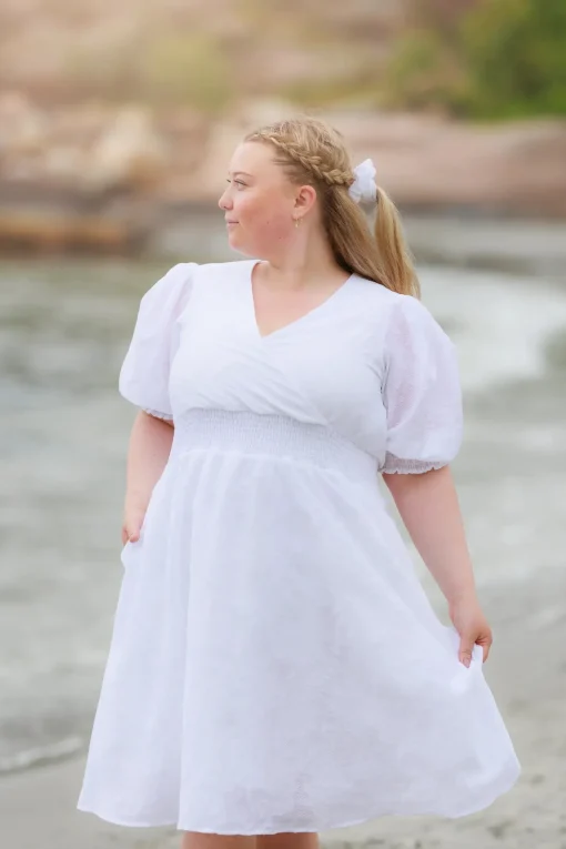 Belle Flower Kjole - Bright White