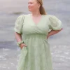 Belle Flower Kjole - Smoke Green