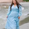 Belle Flower Maxikjole - Airy Blue