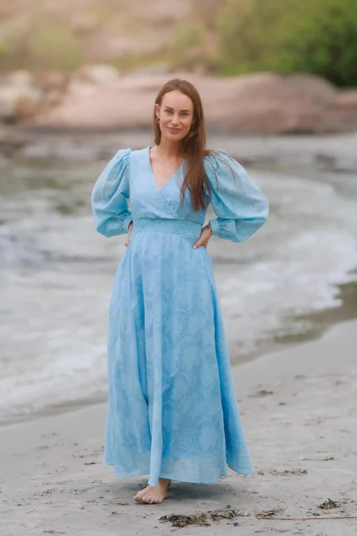 Belle Flower Maxikjole - Airy Blue