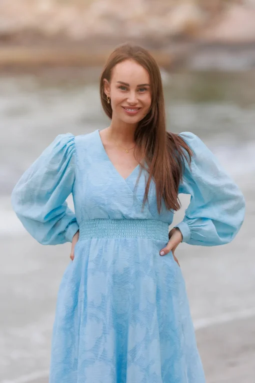 Belle Flower Maxikjole - Airy Blue