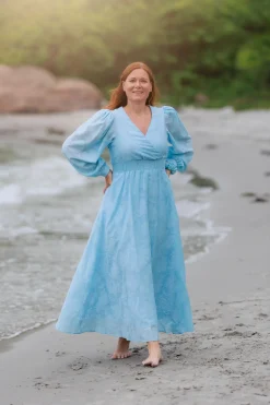 Belle Flower Maxikjole - Airy Blue