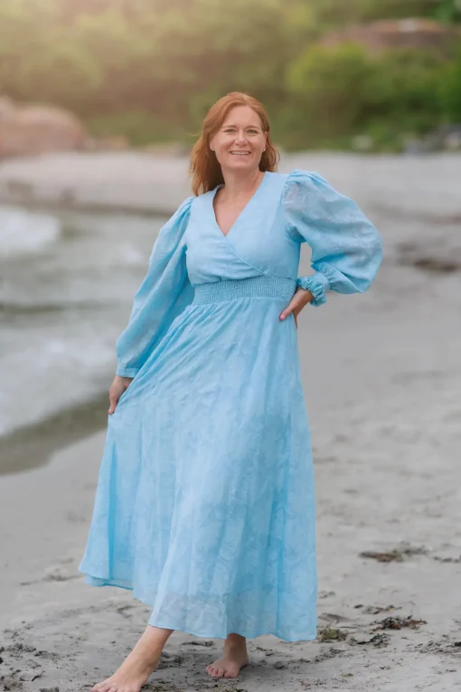 Belle Flower Maxikjole - Airy Blue