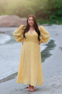 Belle Flower Maxikjole - Banana Cream