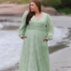Belle Flower Maxikjole - Smoke Green
