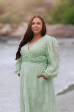 Belle Flower Maxikjole - Smoke Green