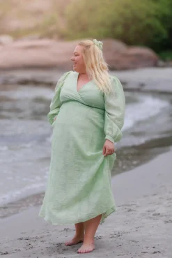 Belle Flower Maxikjole - Smoke Green
