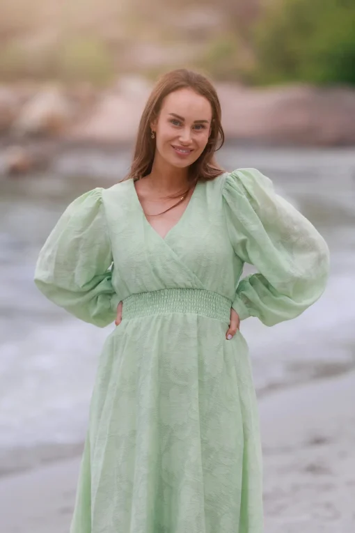 Belle Flower Maxikjole - Smoke Green