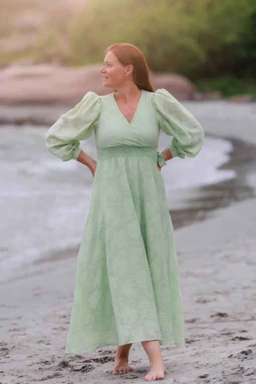 Belle Flower Maxikjole - Smoke Green