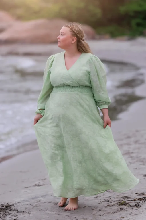 Belle Flower Maxikjole - Smoke Green