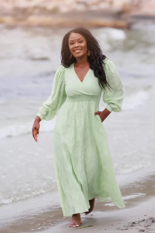 Belle Flower Maxikjole - Smoke Green